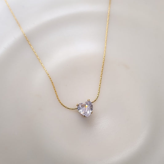 Heart Solitaire Necklace – Minimal Charm