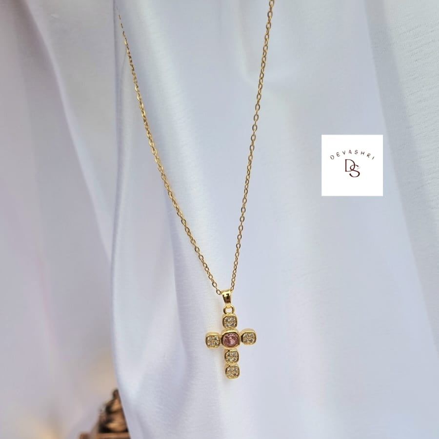 Rosy Cross Necklace