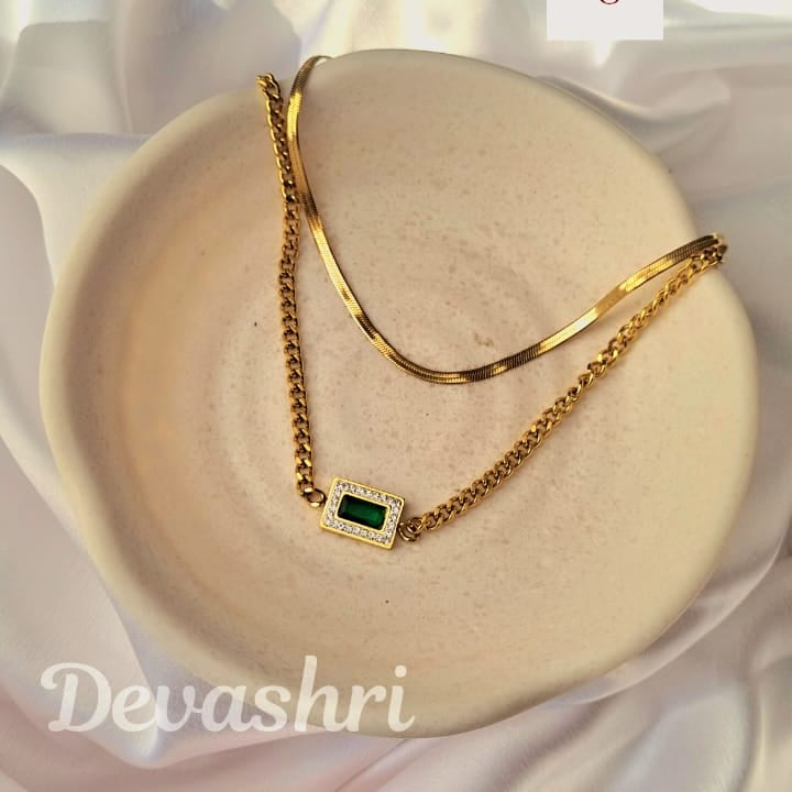 Mystic Green Premium Layered Necklace