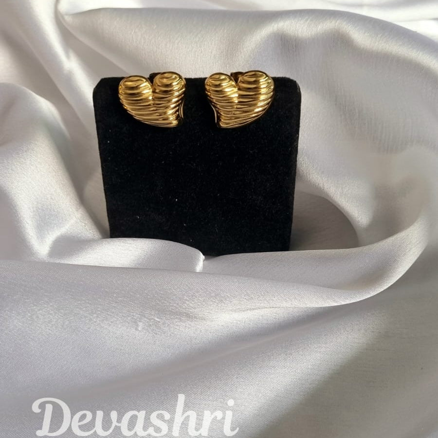 Golden Stripes Of Love Earring