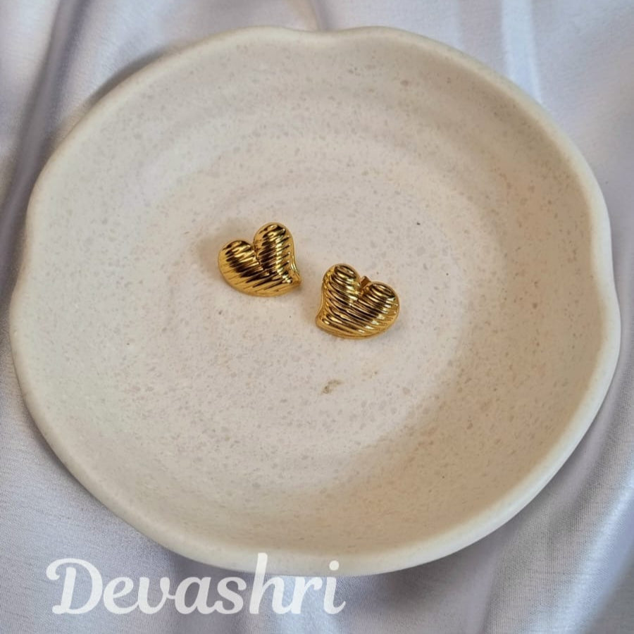 Golden Stripes Of Love Earring