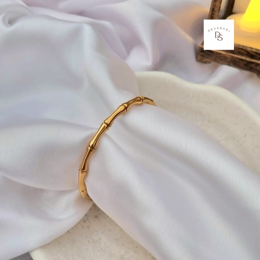 Classic Golden Bamboo Kada bracelet