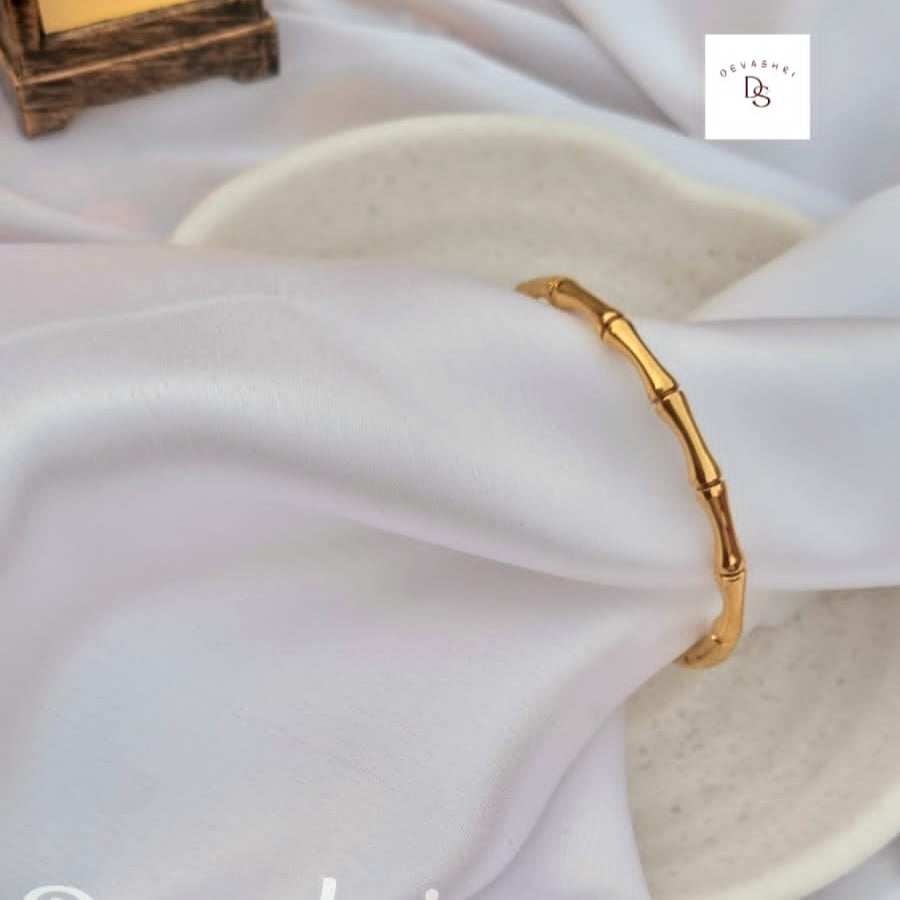 Classic Golden Bamboo Kada bracelet
