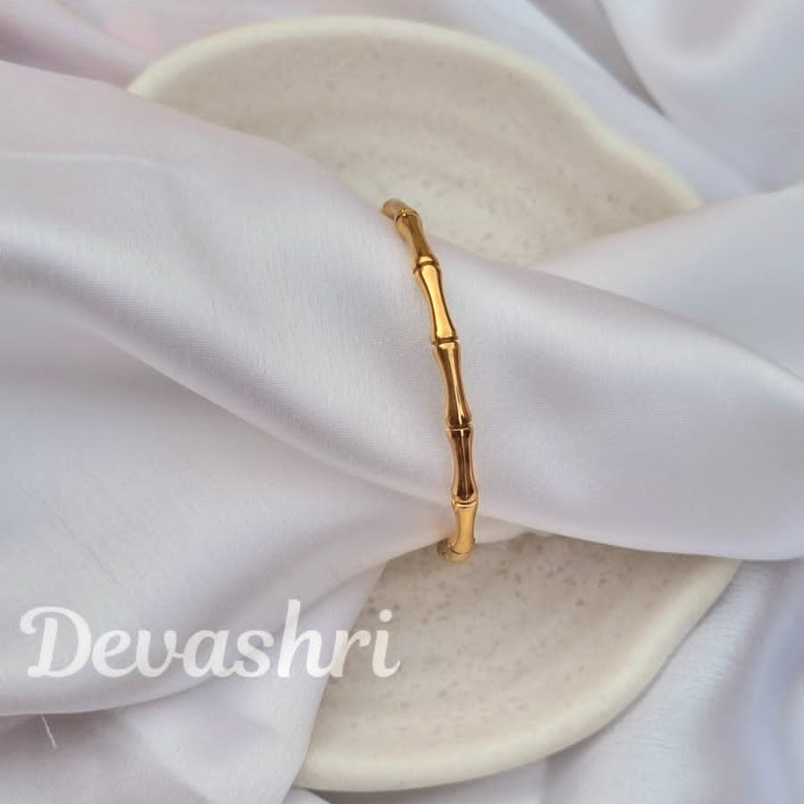 Classic Golden Bamboo Kada bracelet