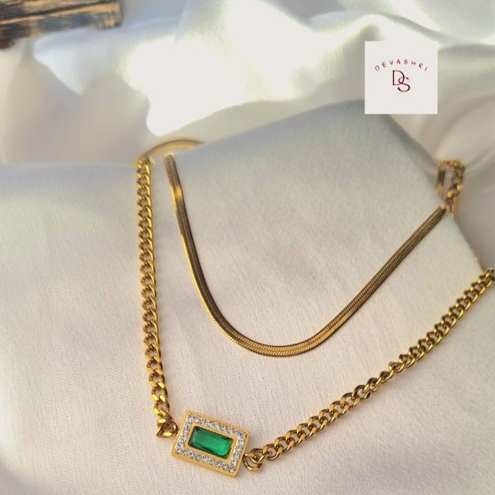 Mystic Green Premium Layered Necklace