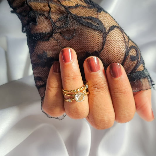 Solitaire Criss Cross Ring
