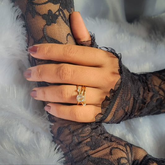 Solitaire Criss Cross Ring