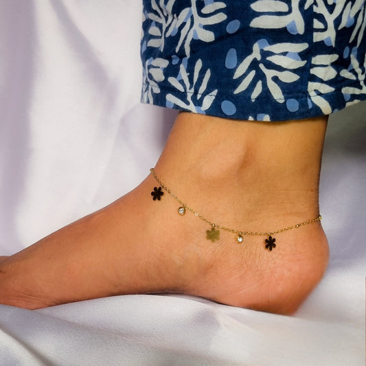 Bloom & Shine Diamond-Drop Anklet