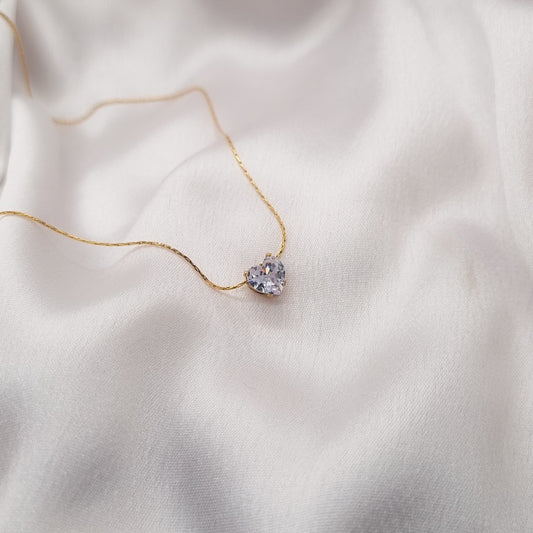 Heart Solitaire Necklace – Minimal Charm