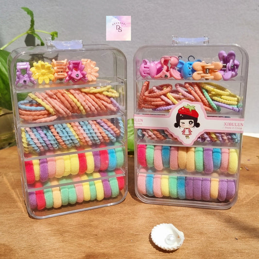 Kids Box Of Hair Ties and Mini claws