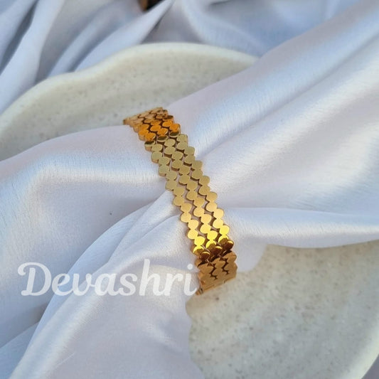 Wavy Gold Plated Bangle Style Cuff