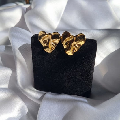 Hammered Heart Earrings