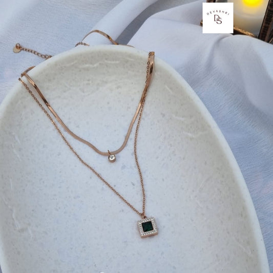 Layered Emerald Necklace