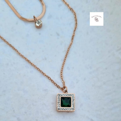 Layered Emerald Necklace