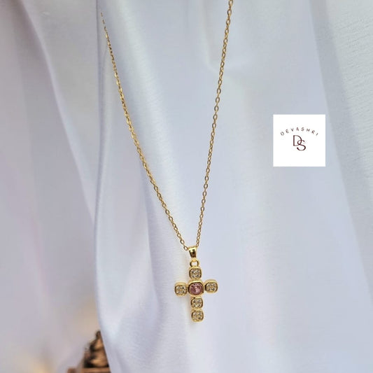 Rosy Cross Necklace
