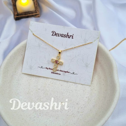Rosy Cross Necklace