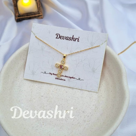 Rosy Cross Necklace