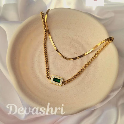 Mystic Green Premium Layered Necklace
