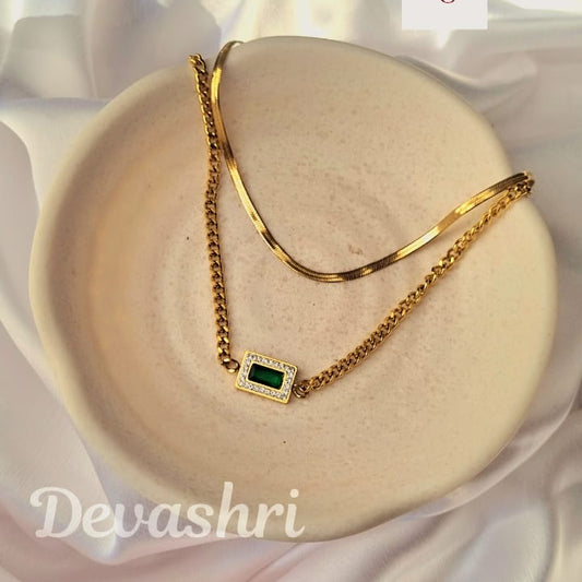 Mystic Green Premium Layered Necklace