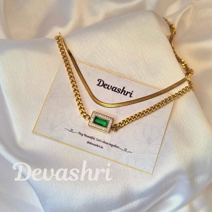 Mystic Green Premium Layered Necklace
