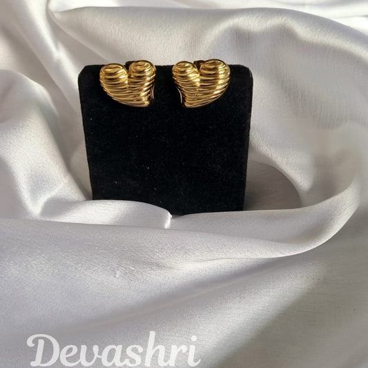 Golden Stripes Of Love Earring