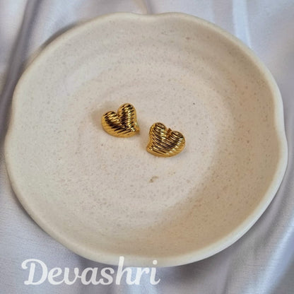 Golden Stripes Of Love Earring