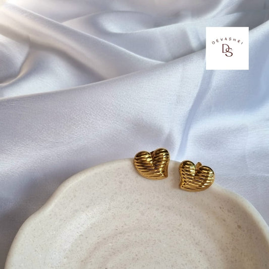 Golden Stripes Of Love Earring