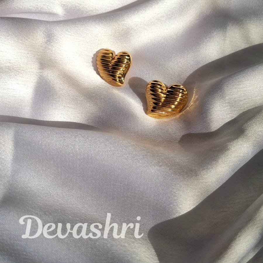 Golden Stripes Of Love Earring