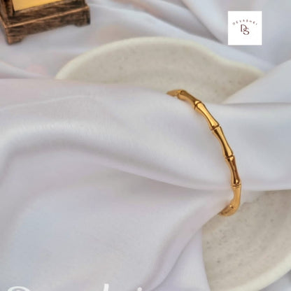 Classic Golden Bamboo Kada bracelet