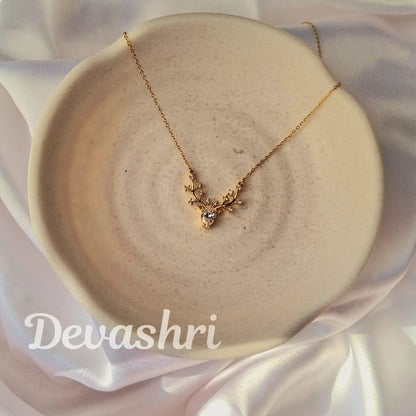 Crystal Antler Necklace
