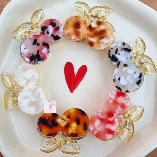 Marble Cherry Hair Claw
